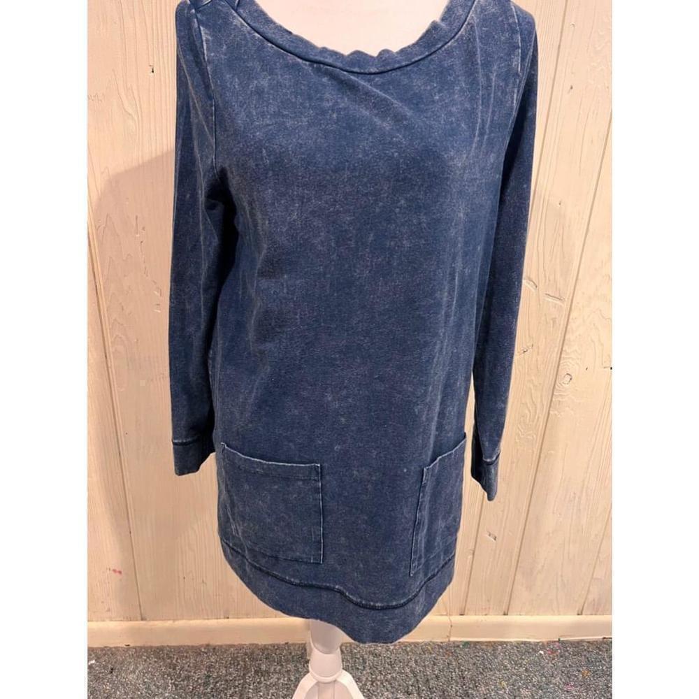 Soft Surroundings Blue Tunic Top Long Sleeve Size Medium
